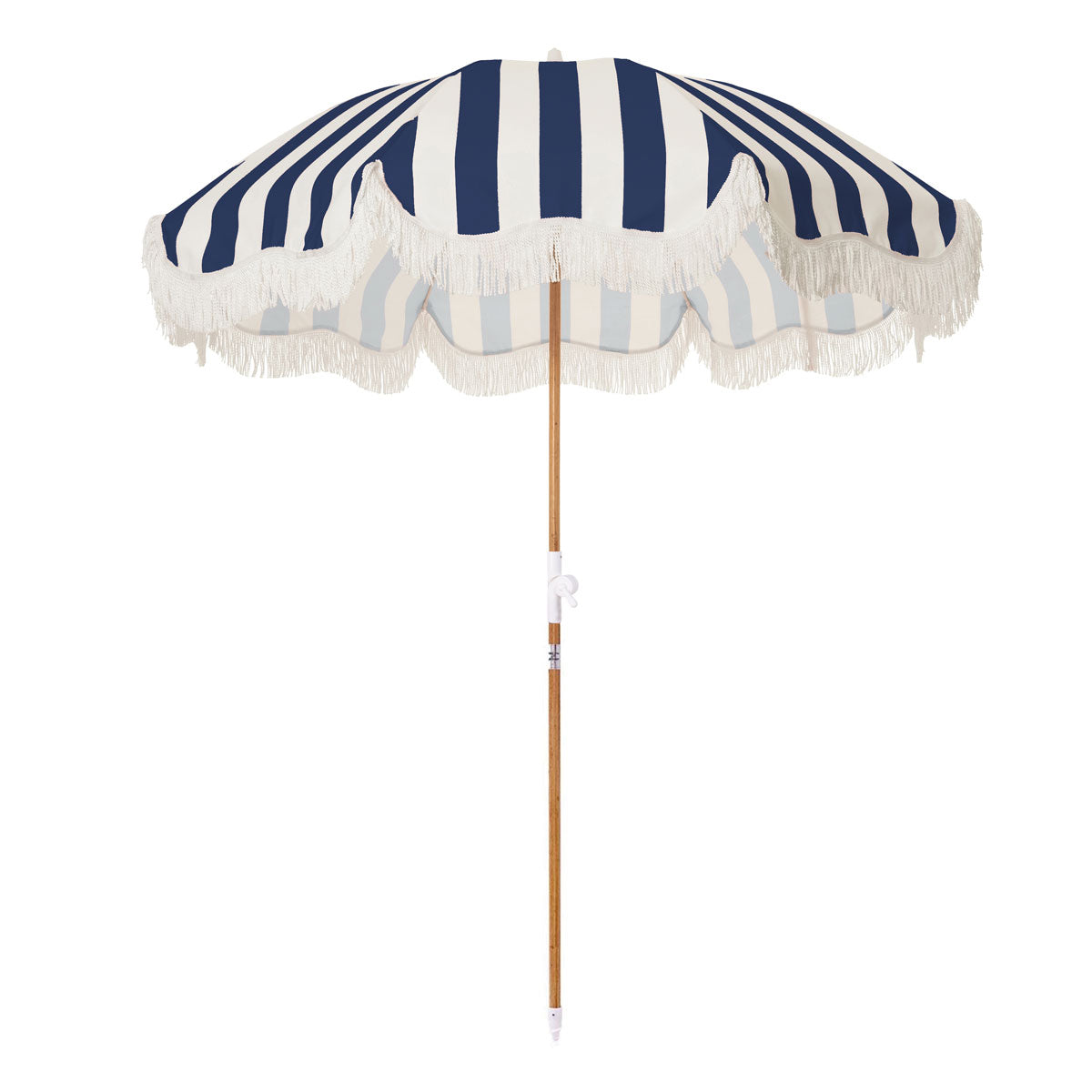 Parasol frangé Holiday - Crew Navy Stripe | Business & Pleasure Co.
